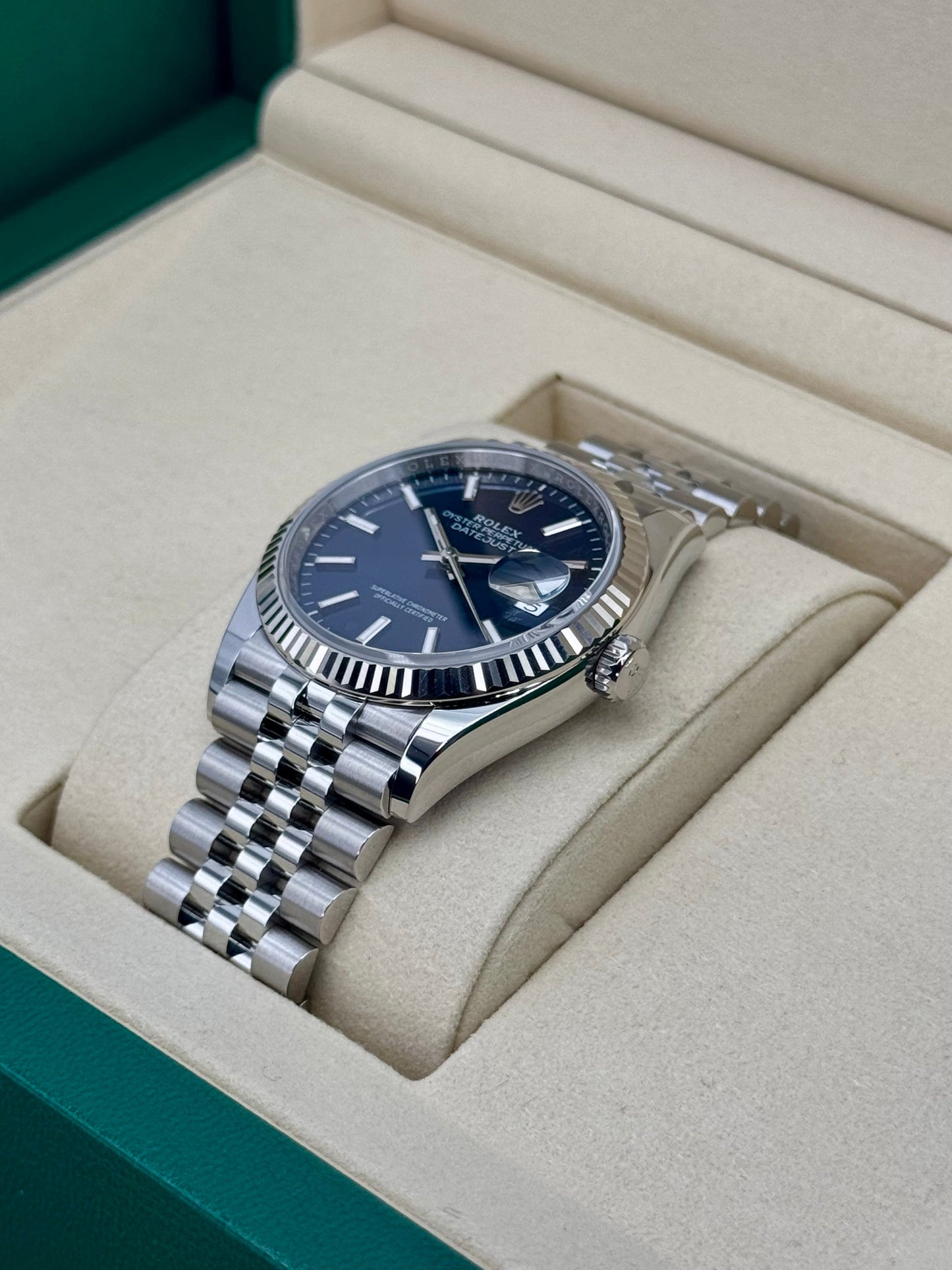 NEW 2025 Rolex Date just 36mm Stainless Steel Jubilee Blue Dial