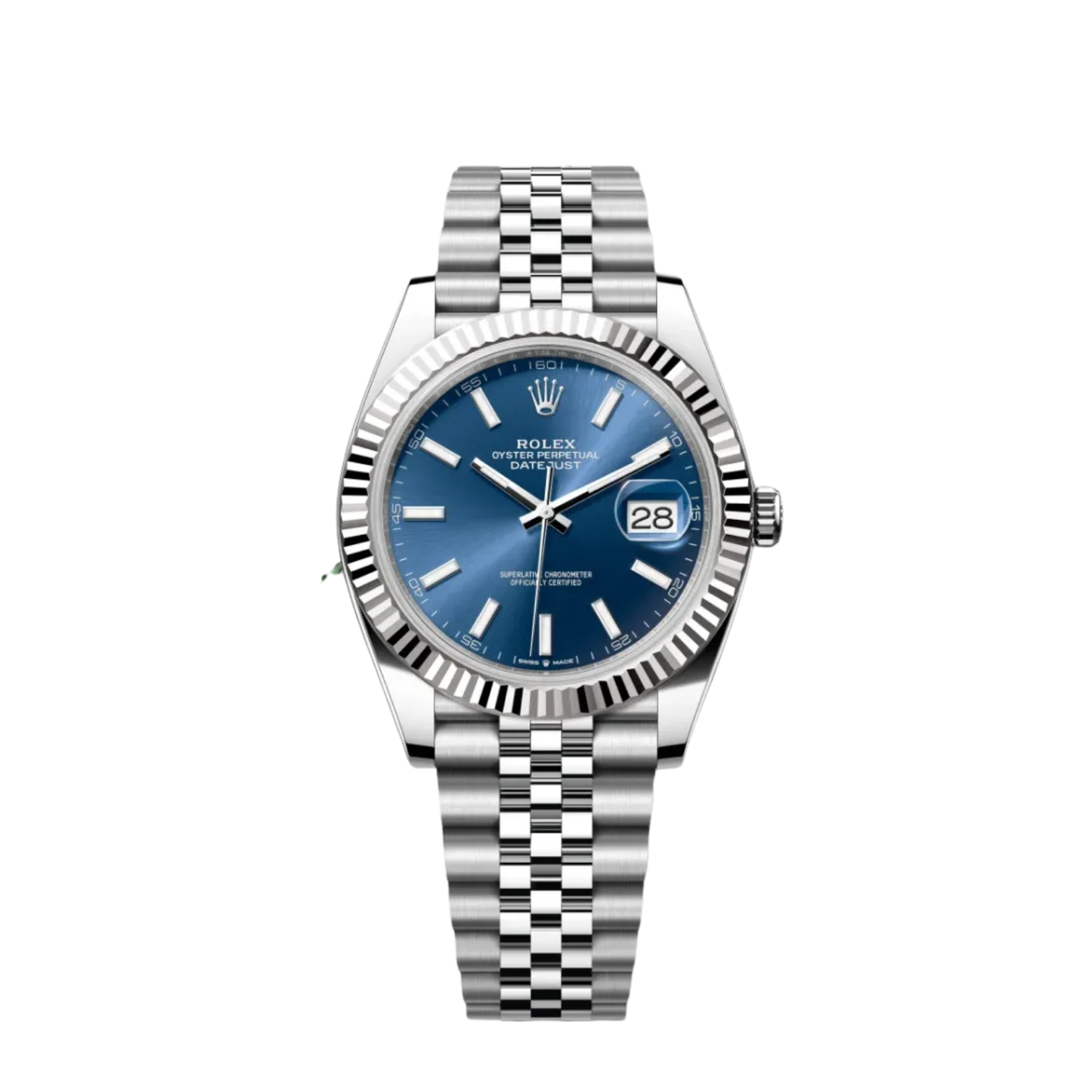 Rolex Date just  Stainless Steel Jubilee Blue Dial